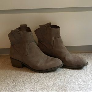 Merona faux suede western ankle booties